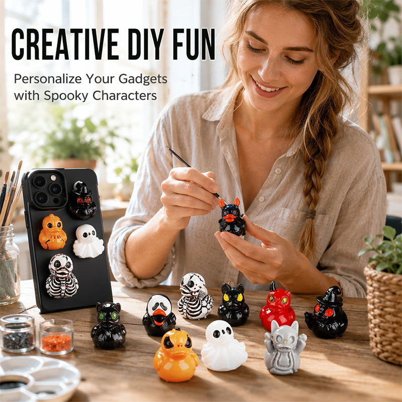 Creative DIY projects using miniature Halloween devil ducks