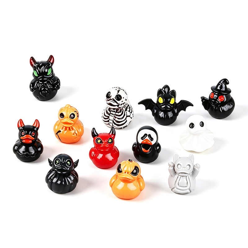 Collection of spooky Halloween devil duck resin miniatures