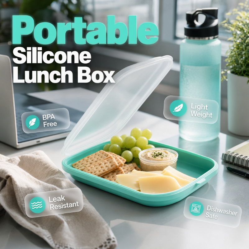 Your Lunch Box Is Taking Up Too Much Space 🥗 – Slim Silicone Lunch Box