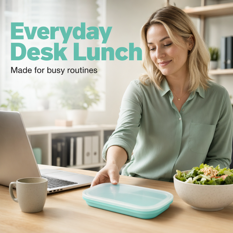 Your Lunch Box Is Taking Up Too Much Space 🥗 – Slim Silicone Lunch Box