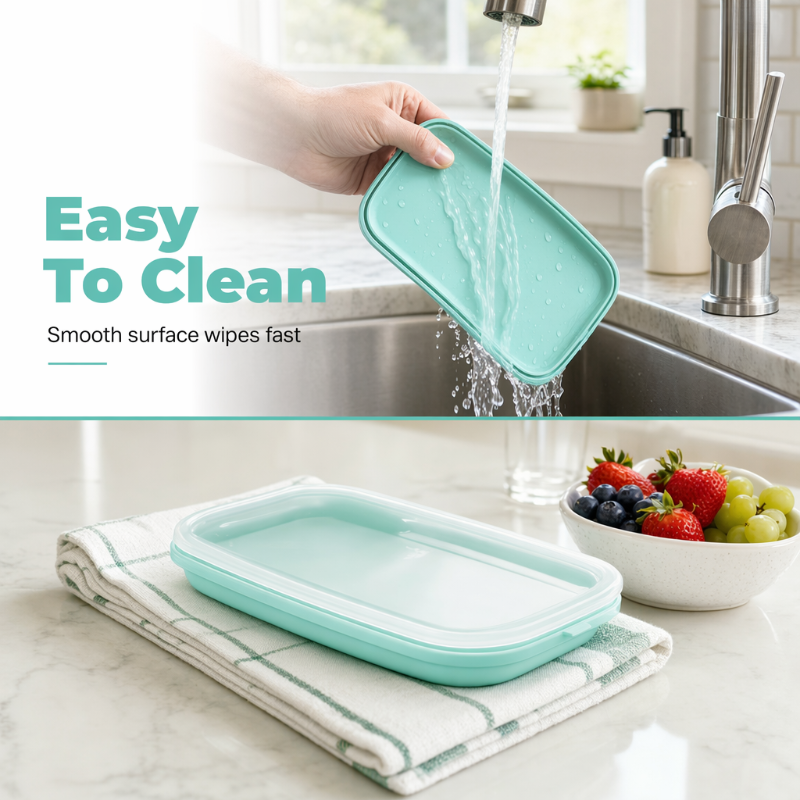 Your Lunch Box Is Taking Up Too Much Space 🥗 – Slim Silicone Lunch Box
