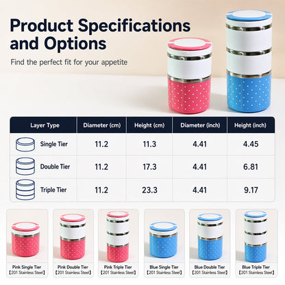 🍱 Stainless Steel Insulated Lunch Box - Multi-Layer Portable Bento Container