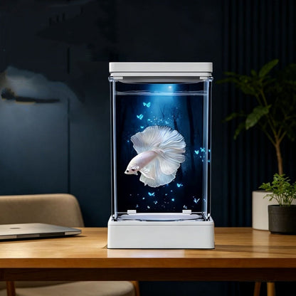 Mini Acrylic Desktop Aquarium – 7-Color LED Light & USB Power