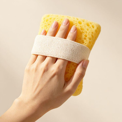 🫧 Soap Pocket Bath Sponge – Quick-Lather Body Scrubber with Hand Strap