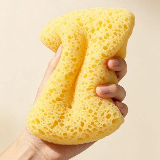 🫧 Soap Pocket Bath Sponge – Quick-Lather Body Scrubber with Hand Strap