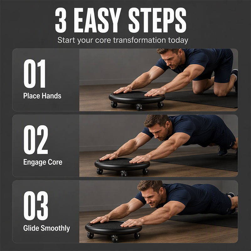 🎉 2026 Sale — Over 44,100 Sold💪 360° Core Glide Disc – Full-Body Ab Trainer with Knee Mat