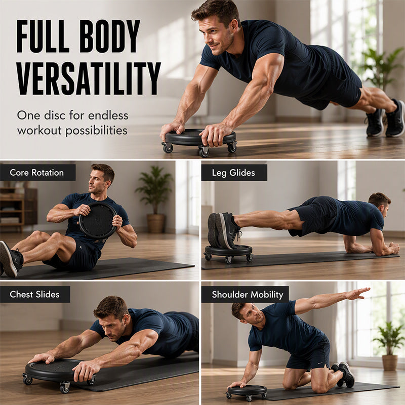 🎉 2026 Sale — Over 44,100 Sold💪 360° Core Glide Disc – Full-Body Ab Trainer with Knee Mat