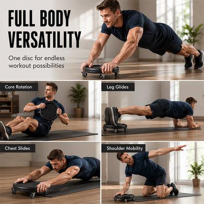 🎉 2026 Sale — Over 44,100 Sold💪 360° Core Glide Disc – Full-Body Ab Trainer with Knee Mat