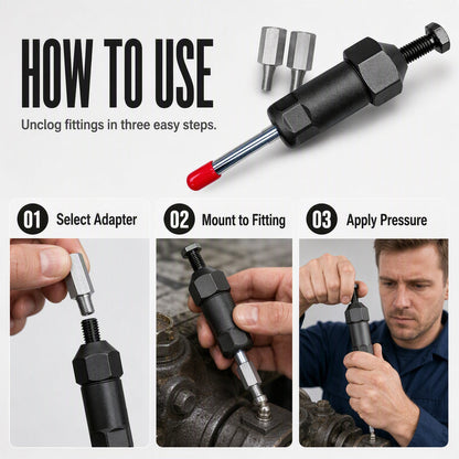 🔧 Heavy Duty Grease Fitting Cleaner Tool – 600 PSI Blocked Grease Fitting Unclogger