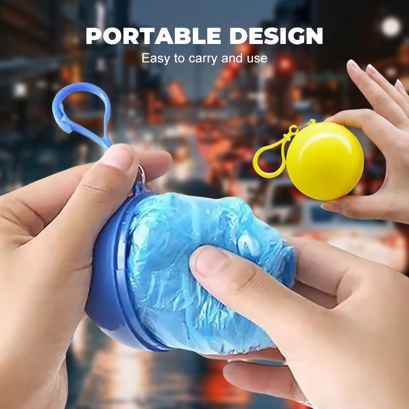 🌧️ 3 PCS Pocket Emergency Rain Poncho – Compact Clip-On Capsule