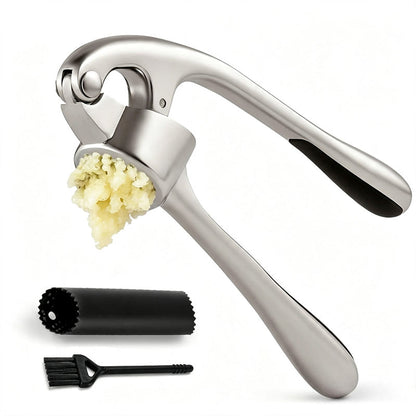 🧄 3-Piece Garlic Press Set – Peel, Press & Clean with Less Mess