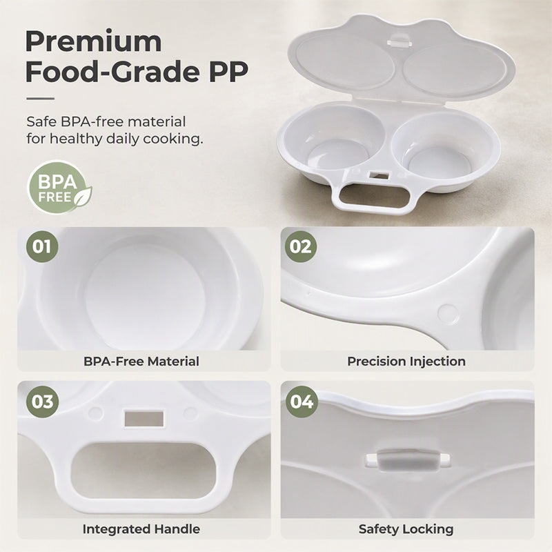 Microwave Egg Poacher——Dual‑cavity, non‑stick & easy clean. Healthier than frying – stock up & save! 🏠✅