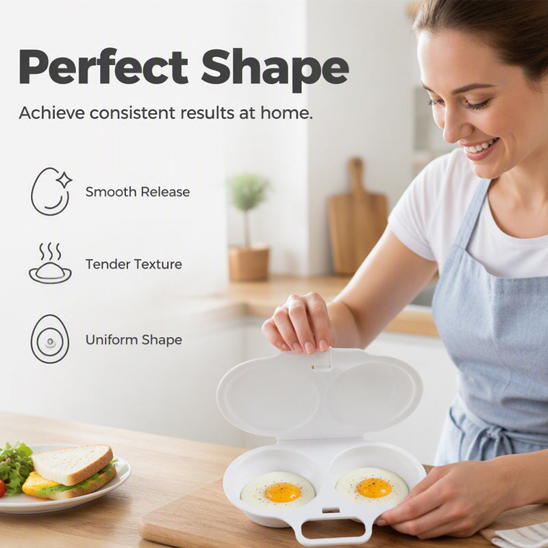 🥚 BUY 1 GET 1 FREE!🍳Microwave Egg Cooker – Perfect poached eggs in 2 mins, no oil & splash-proof – Quick, healthy & mess-free breakfast ⏱️🌿