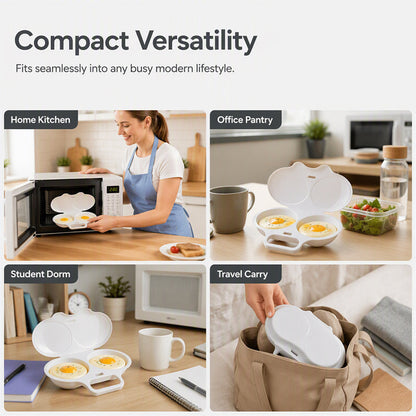 🥚 BUY 1 GET 1 FREE!🍳Microwave Egg Cooker – Perfect poached eggs in 2 mins, no oil & splash-proof – Quick, healthy & mess-free breakfast ⏱️🌿