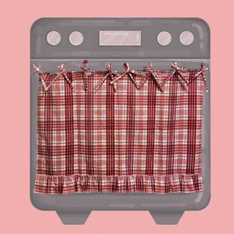 Rustic Plaid Oven Skirt – Tie-On Farmhouse Kitchen Decor