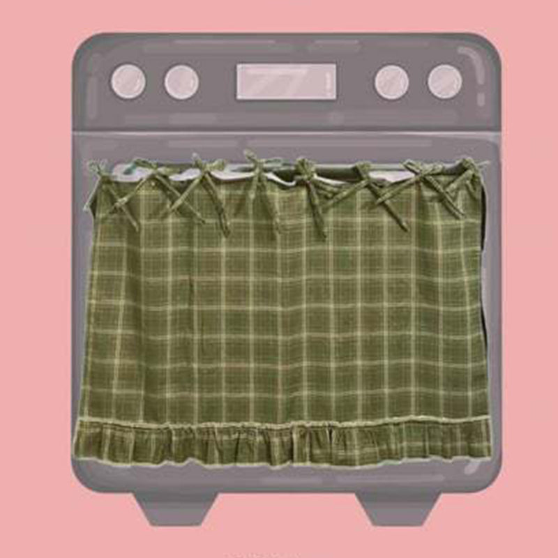 Rustic Plaid Oven Skirt – Tie-On Farmhouse Kitchen Decor