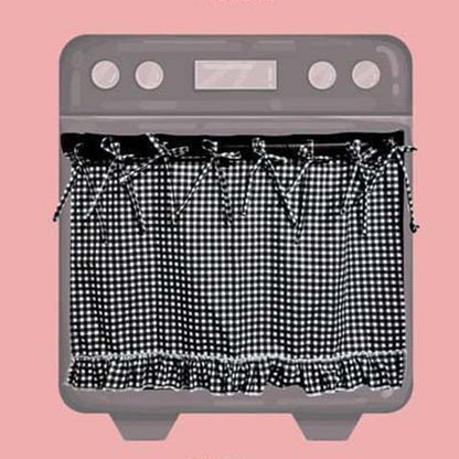 Rustic Plaid Oven Skirt – Tie-On Farmhouse Kitchen Decor