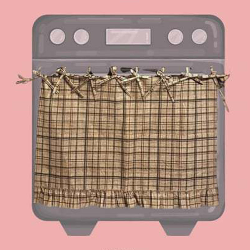 Rustic Plaid Oven Skirt – Tie-On Farmhouse Kitchen Decor