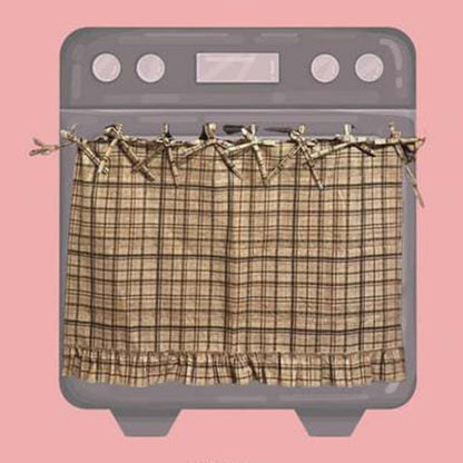 Rustic Plaid Oven Skirt – Tie-On Farmhouse Kitchen Decor
