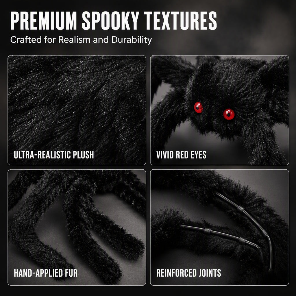 🕷️Giant Realistic Halloween Spider-75cm Red-Eye Haunt Prop