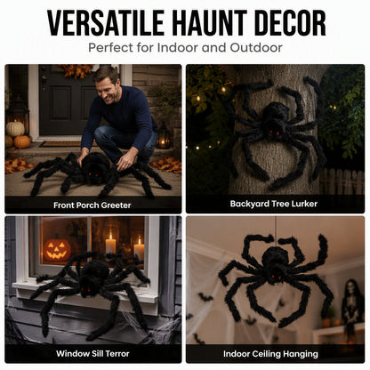 🕷️Giant Realistic Halloween Spider-75cm Red-Eye Haunt Prop