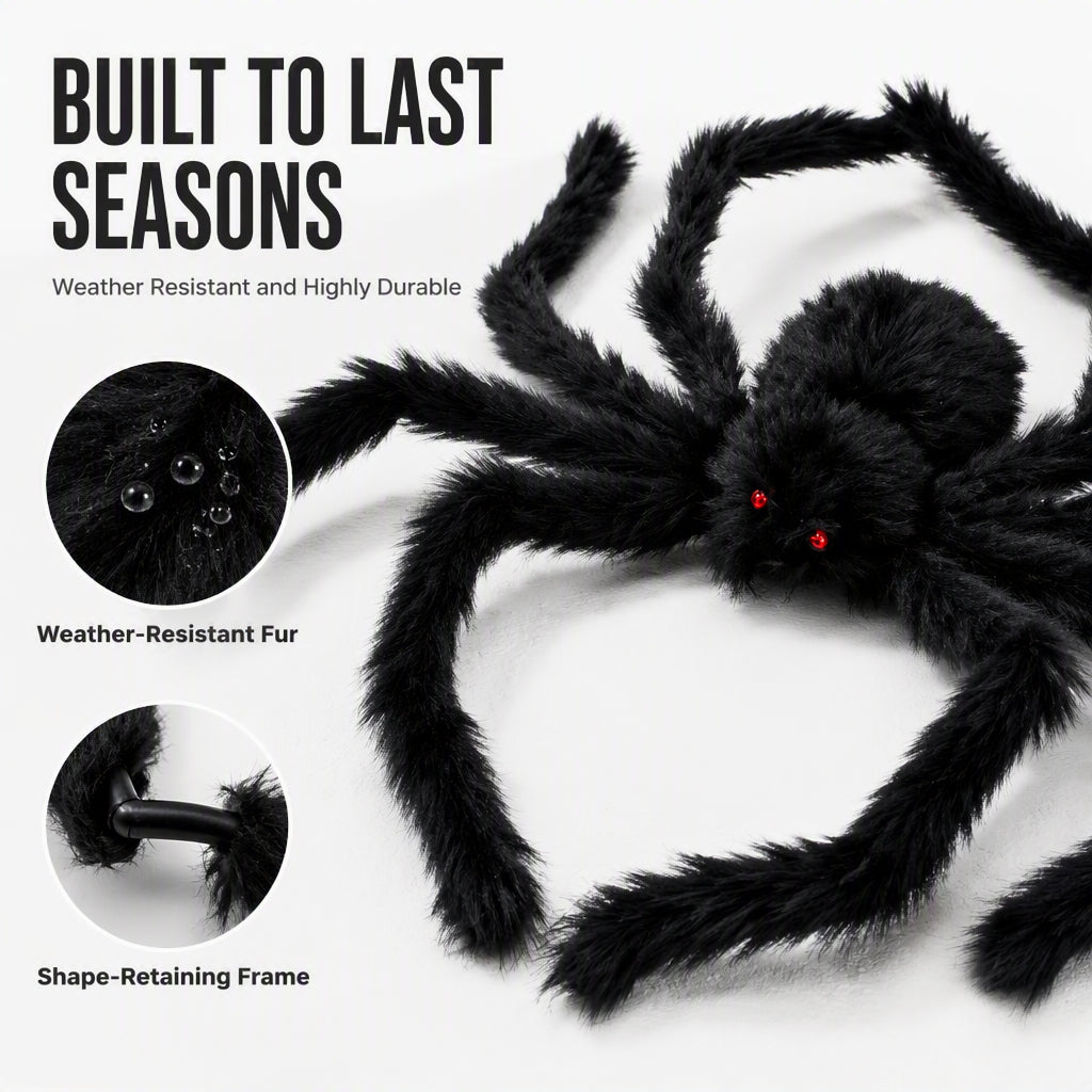 🕷️Giant Realistic Halloween Spider-75cm Red-Eye Haunt Prop