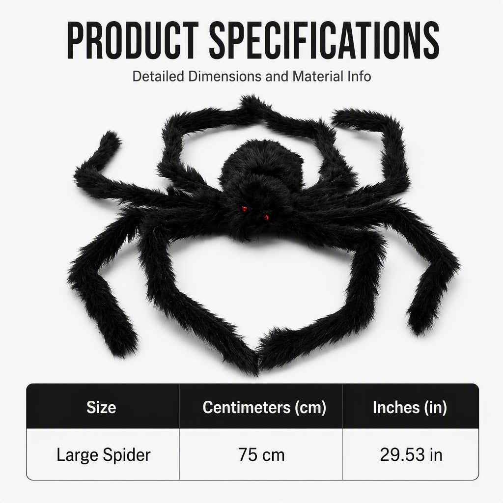 🕷️Giant Realistic Halloween Spider-75cm Red-Eye Haunt Prop