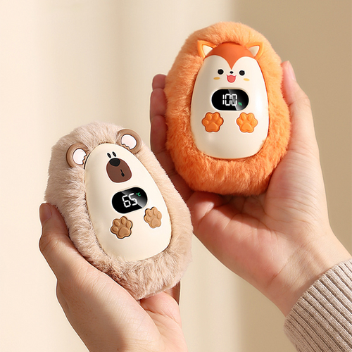 🧸 Cute Plush Rechargeable Hand Warmer – 3 Heat Levels & Digital Display