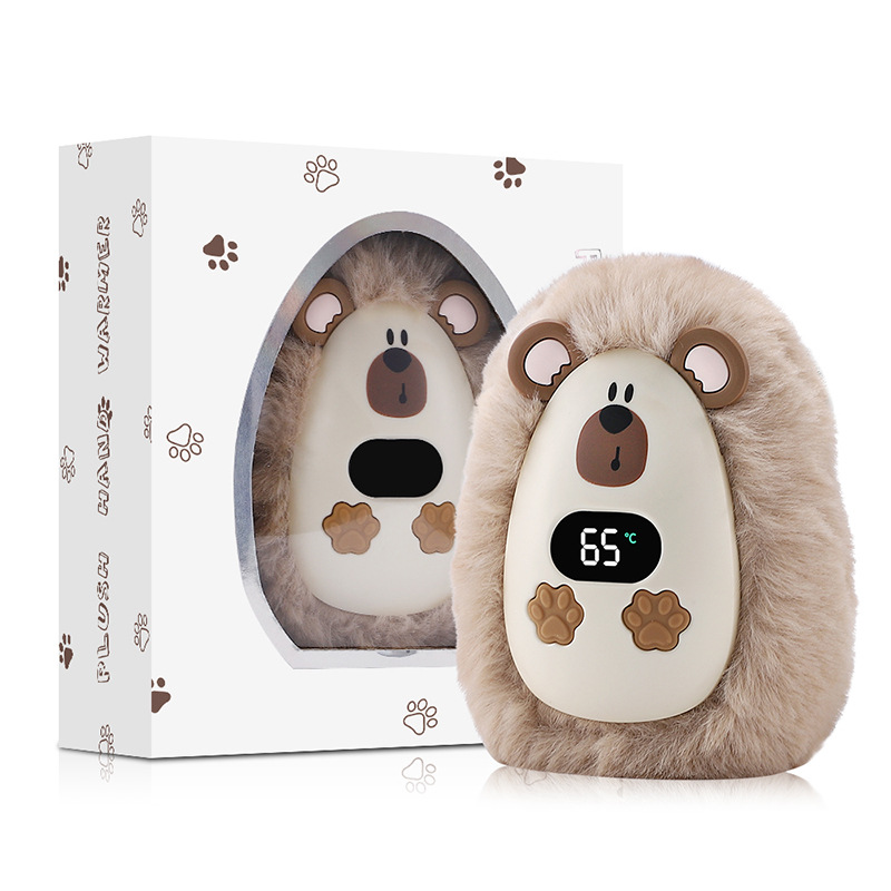 🧸 Cute Plush Rechargeable Hand Warmer – 3 Heat Levels & Digital Display
