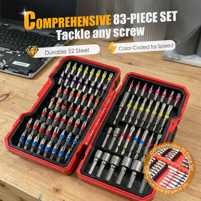 🔧 83-Piece S2 Steel Bit & Socket Set – One Kit for Everyday Fixes