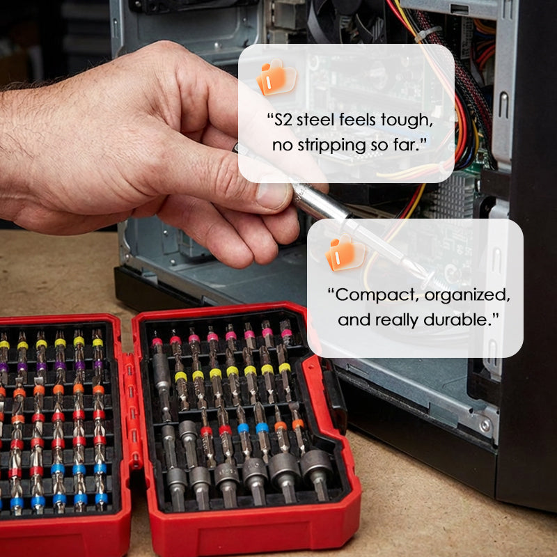 🔧 83-Piece S2 Steel Bit & Socket Set – One Kit for Everyday Fixes