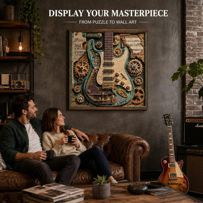 🎸 1000-Piece Steampunk Guitar Puzzle – Build It, Display It!