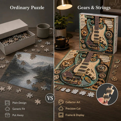🎸 1000-Piece Steampunk Guitar Puzzle – Build It, Display It!