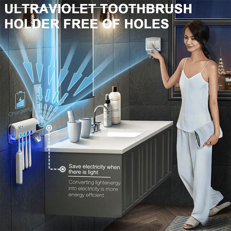 3-in-1 Wall-Mounted Toothbrush Holder & Toothpaste Dispenser