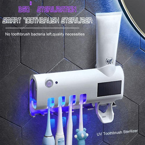 3-in-1 Wall-Mounted Toothbrush Holder & Toothpaste Dispenser