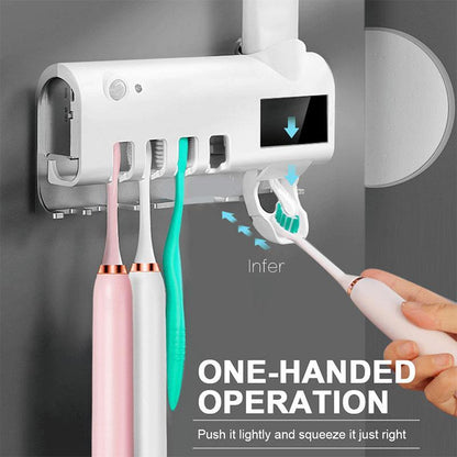 3-in-1 Wall-Mounted Toothbrush Holder & Toothpaste Dispenser