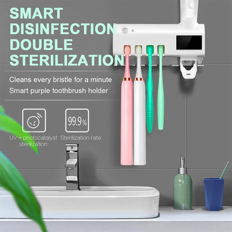 3-in-1 Wall-Mounted Toothbrush Holder & Toothpaste Dispenser