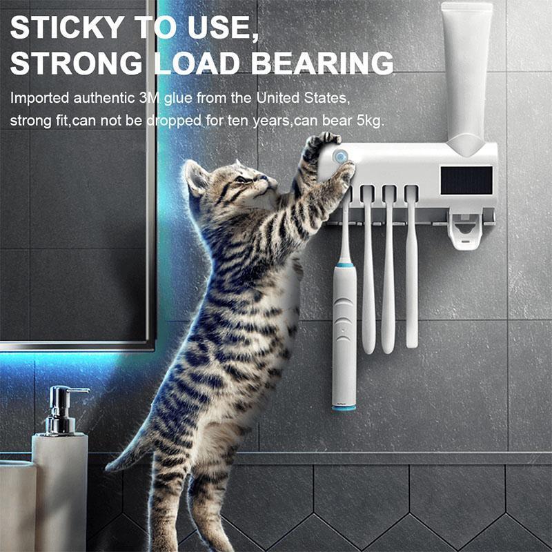 3-in-1 Wall-Mounted Toothbrush Holder & Toothpaste Dispenser
