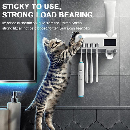3-in-1 Wall-Mounted Toothbrush Holder & Toothpaste Dispenser