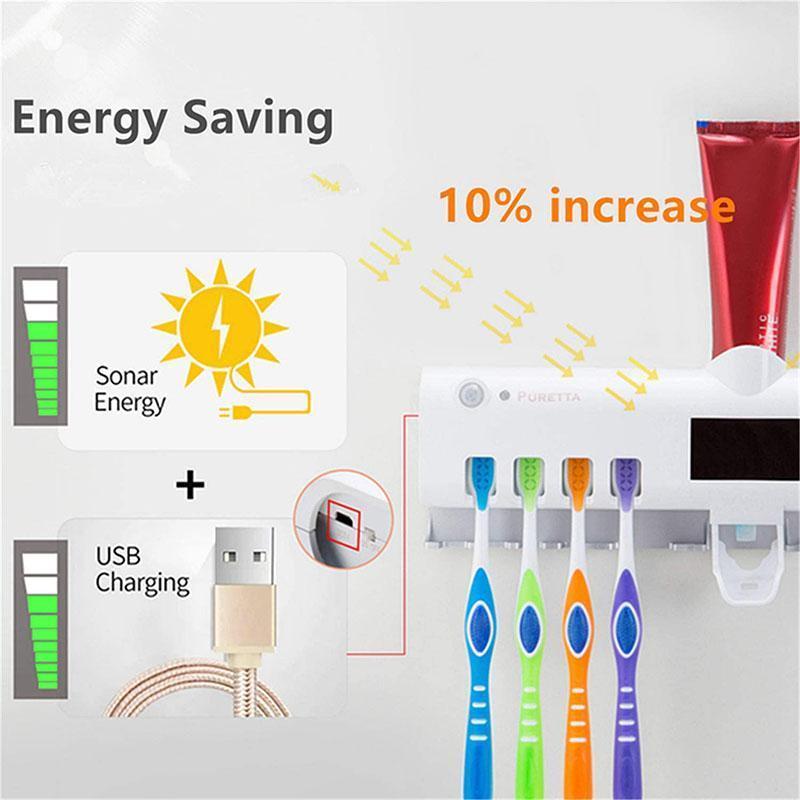 3-in-1 Wall-Mounted Toothbrush Holder & Toothpaste Dispenser