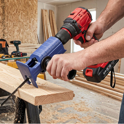 🔧🪚 Electric Drill to Reciprocating Saw Adapter Kit – 3-Blade DIY Cutting Tool Attachment ⚡
