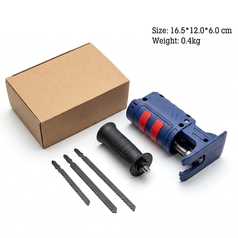 🔧🪚 Electric Drill to Reciprocating Saw Adapter Kit – 3-Blade DIY Cutting Tool Attachment ⚡