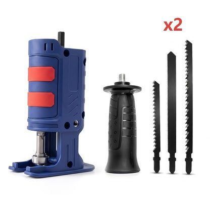 🔧🪚 Electric Drill to Reciprocating Saw Adapter Kit – 3-Blade DIY Cutting Tool Attachment ⚡
