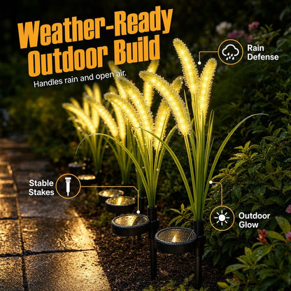 Solar Foxtail Grass Garden Lights – Decorative Outdoor Stake Lights