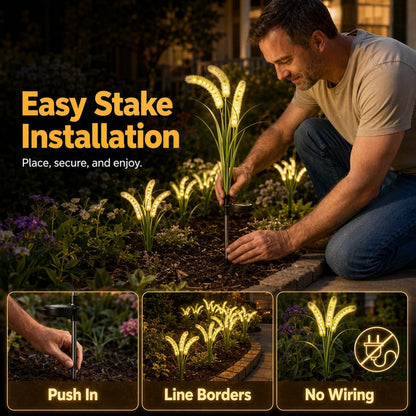 Solar Foxtail Grass Garden Lights – Decorative Outdoor Stake Lights