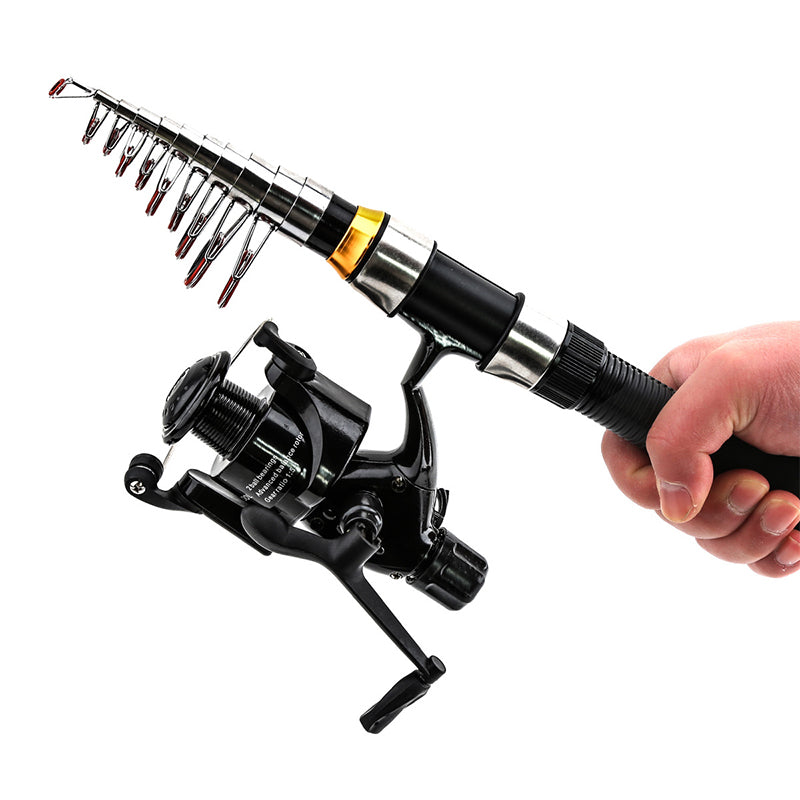 Portable Telescopic Fishing Rod & Reel Kit with Lures and Carry Bag