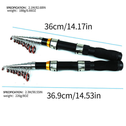 Portable Telescopic Fishing Rod & Reel Kit with Lures and Carry Bag