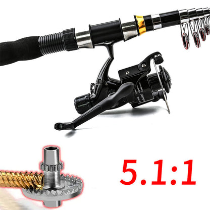Portable Telescopic Fishing Rod & Reel Kit with Lures and Carry Bag