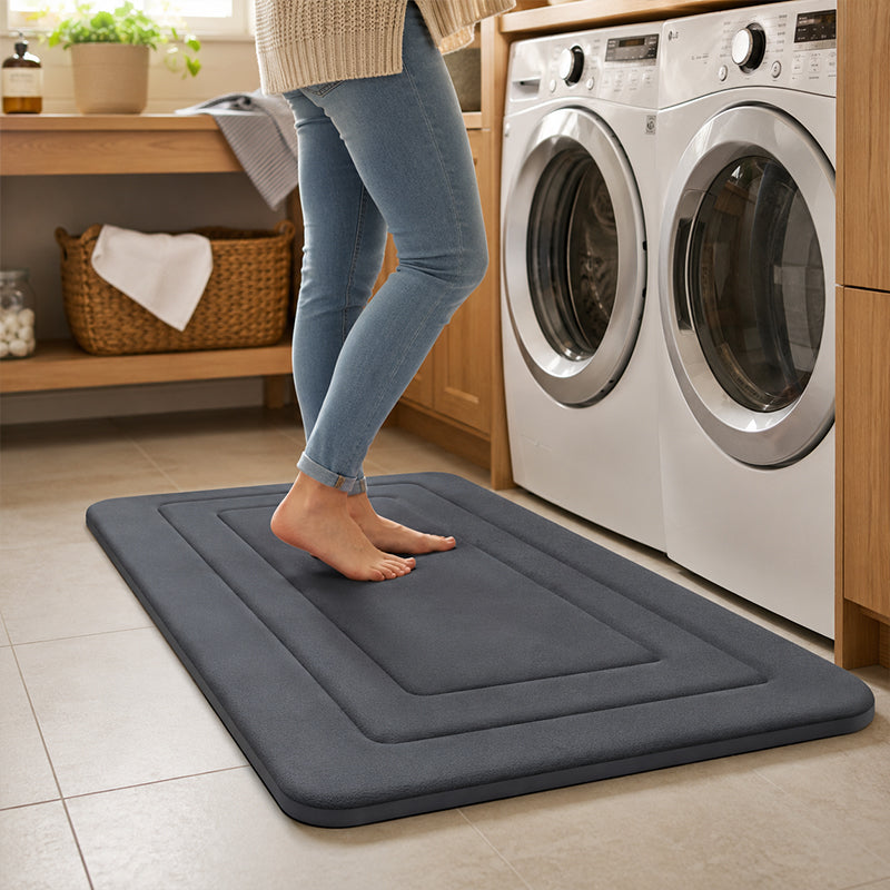 Soft Quick-Dry Bath Mat – Cushioned Coral Fleece Bathroom Rug