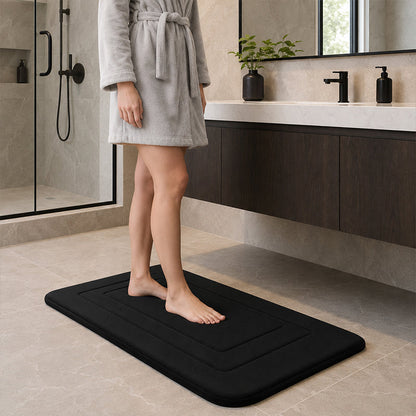 Soft Quick-Dry Bath Mat – Cushioned Coral Fleece Bathroom Rug
